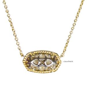 Kendra Scott Elisa Pendant Necklace in Gold & Silver Filigree NWT MSRP $70